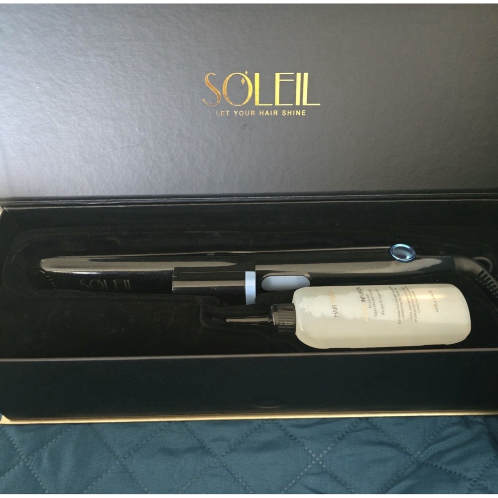 SOLEIL Vapor Infused+ FLAT IRON BRAND NEW MSRP $499 Metallic Blue - Picture 4 of 6